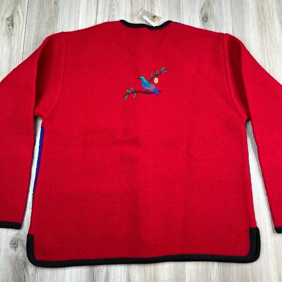 VTG Tally-ho 100% Boiled Wool Cardigan Pollak Import Nordic Size L Large NEW - Picture 3 of 14